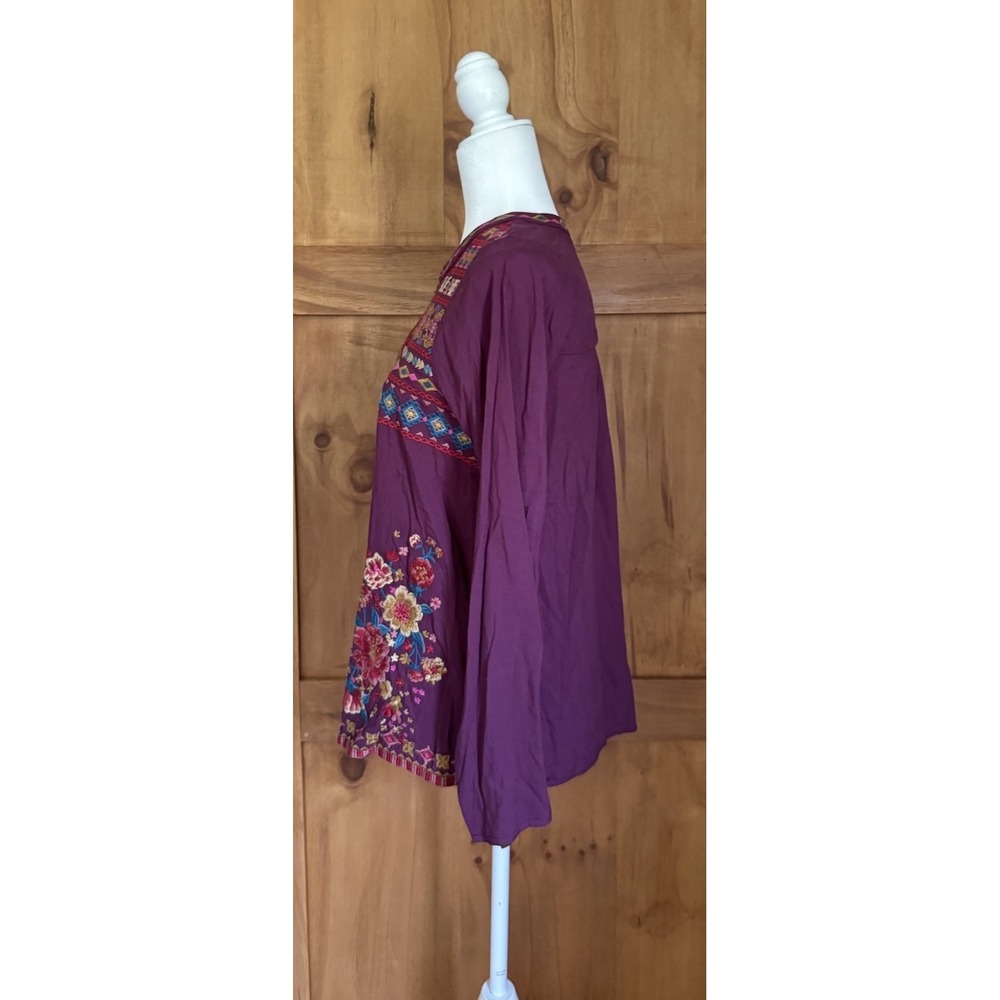 NWT Savanna Jane Embroidered Peasant Blouse Sz S Bohemian Long Sleeve Aztec - Picture 3 of 11